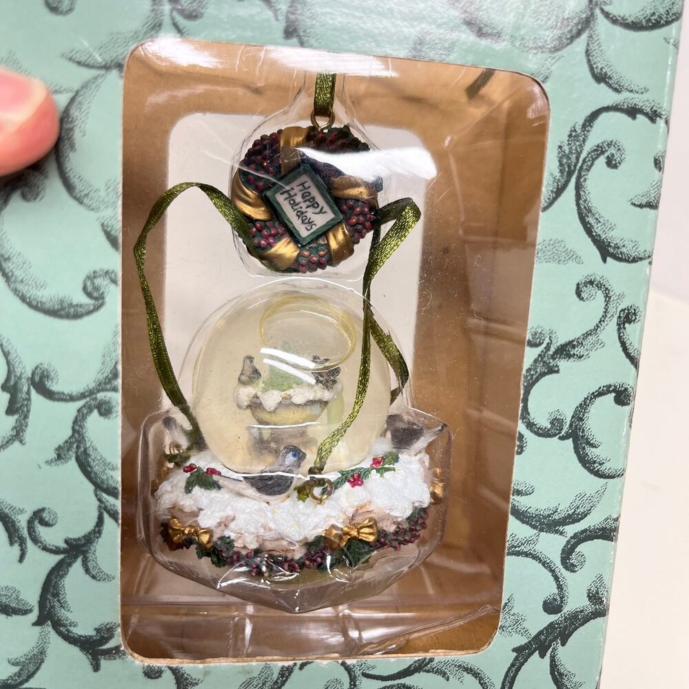 Pfaltzgraff Winterwood Mini Snow Globe Christmas Ornament